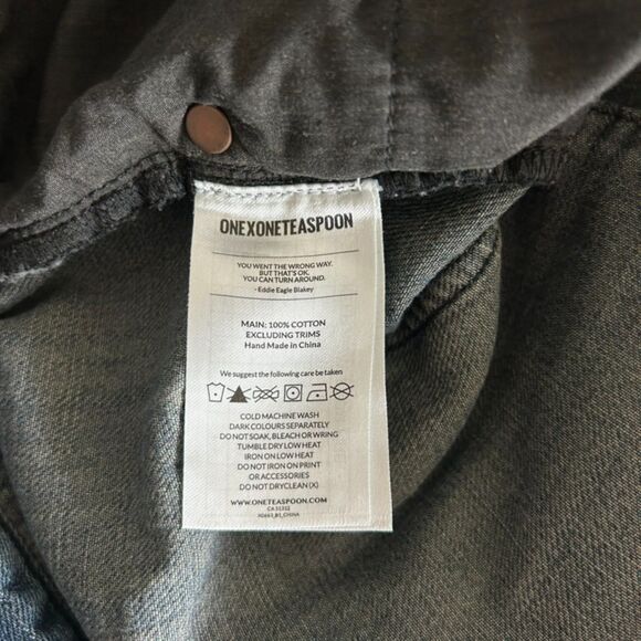 One Teaspoon Le Wolves Cut Off Denim Shorts Fox Black Mid Length Distressed 29 - Picture 2 of 16